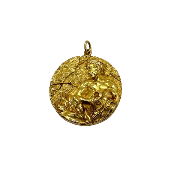 Vintage Tiffany & Co Gold Aquarius Zodiac Pendant