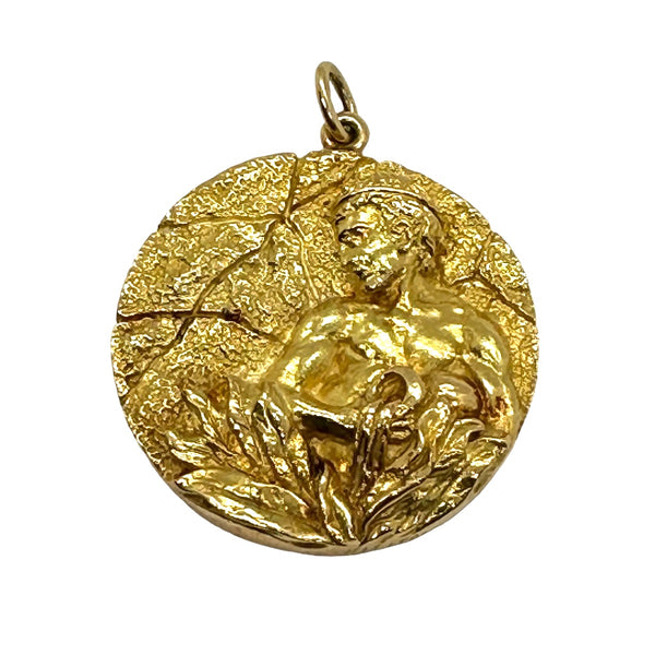 Vintage Tiffany & Co Gold Aquarius Zodiac Pendant