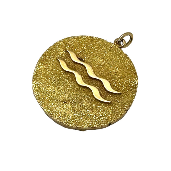 Vintage Tiffany & Co Gold Aquarius Zodiac Pendant