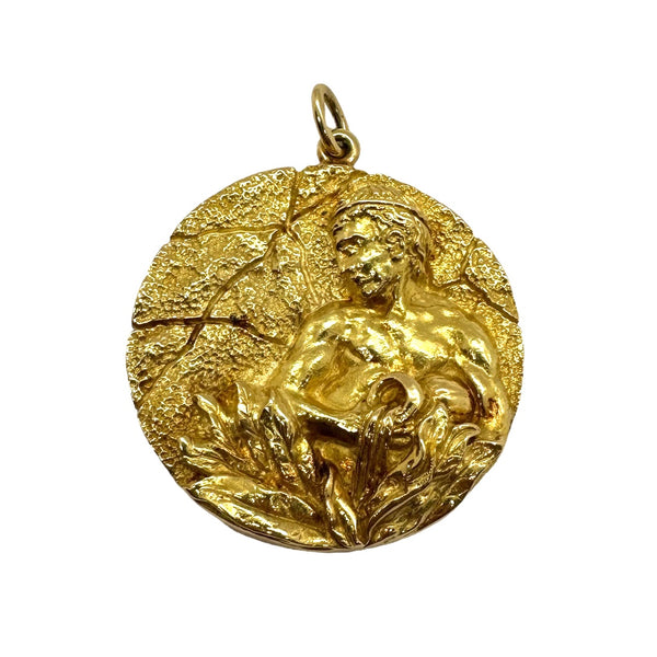 Vintage Tiffany & Co Gold Aquarius Zodiac Pendant