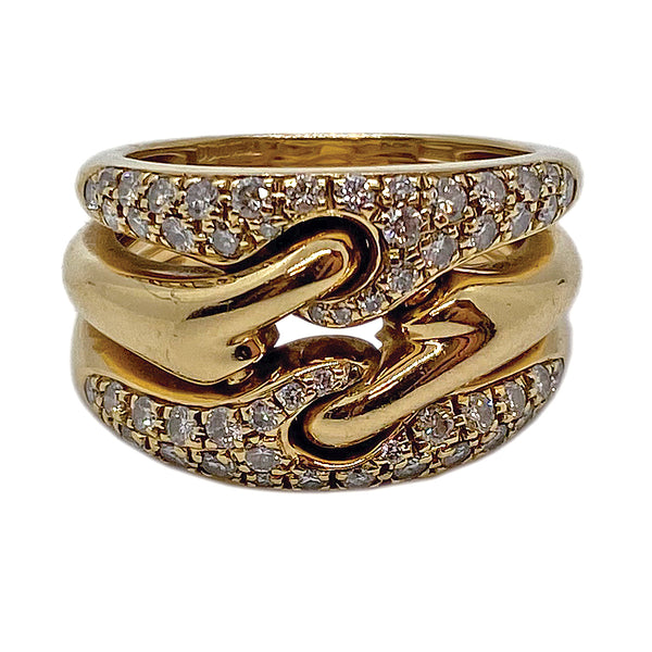 Bulgari Gold Diamond Three Band Ring