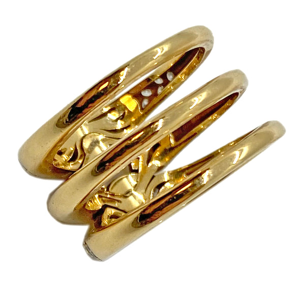 Bulgari Gold Diamond Three Band Ring
