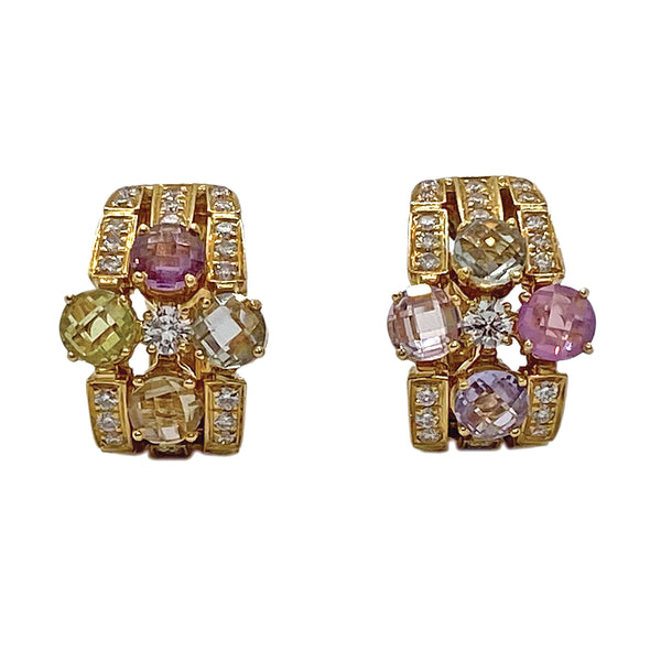 Bulgari Allegra Gold Diamond Sapphire Earrings