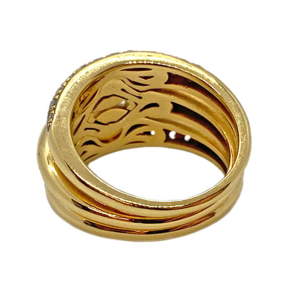 Bulgari Gold Diamond Three Band Ring