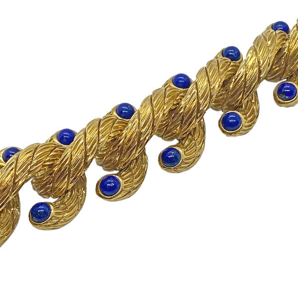 Carlo Weingrill 1970s Gold Lapis Lazuli Bracelet