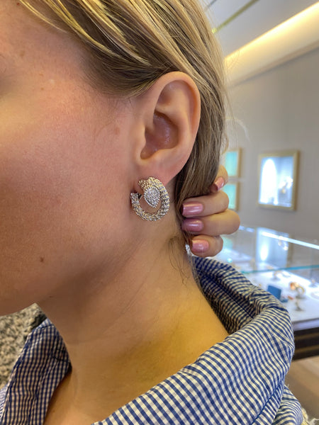 Boucheron Serpent Boheme Diamond White Gold Earrings