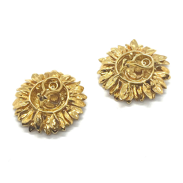 Asprey Gold Large Sunflower Earrings