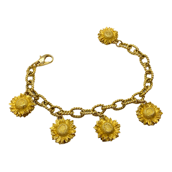 Asprey Gold Sunflower Charm Bracelet