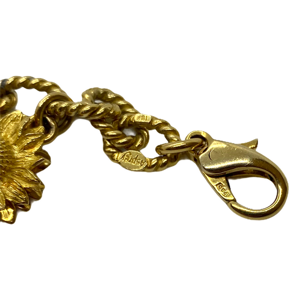 Asprey Gold Sunflower Charm Bracelet