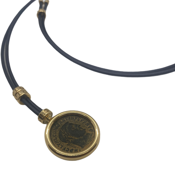 Bulgari Monete Ancient Coin Gold Pendant Necklace