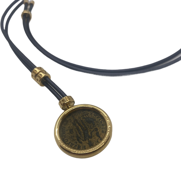 Bulgari Monete Ancient Coin Gold Pendant Necklace