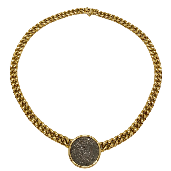 Bulgari Monete Collection Ancient Coin Gold Necklace