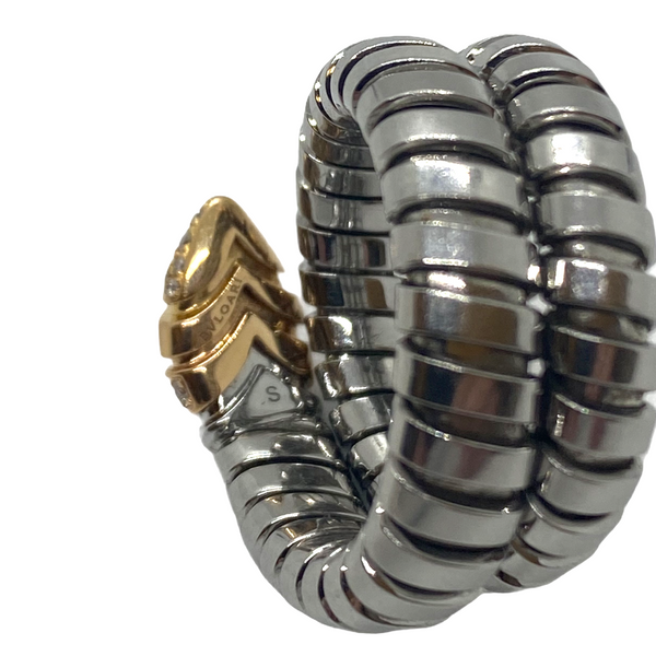 Bulgari Serpenti Gold and Steel Diamond Wrap Ring