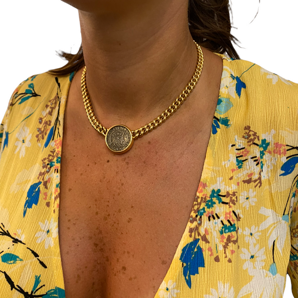 Bulgari Monete Collection Ancient Coin Gold Necklace