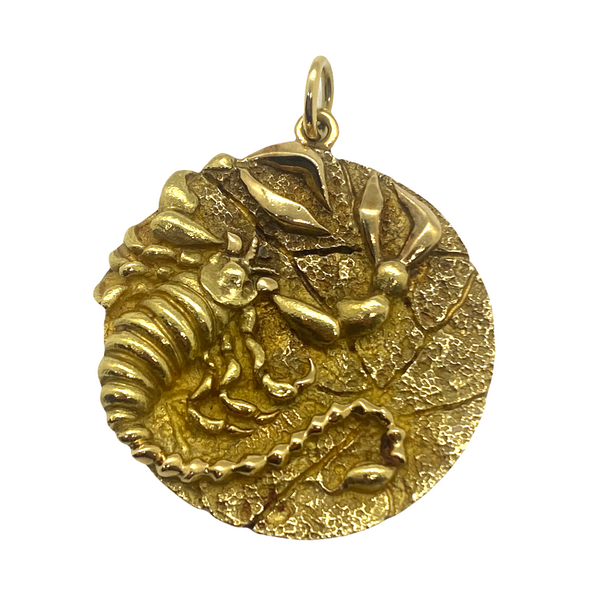 1970s Tiffany & Co Gold Scorpio Zodiac Charm Pendant