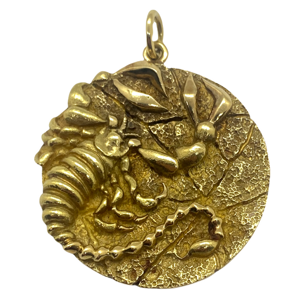 1970s Tiffany & Co Gold Scorpio Zodiac Charm Pendant