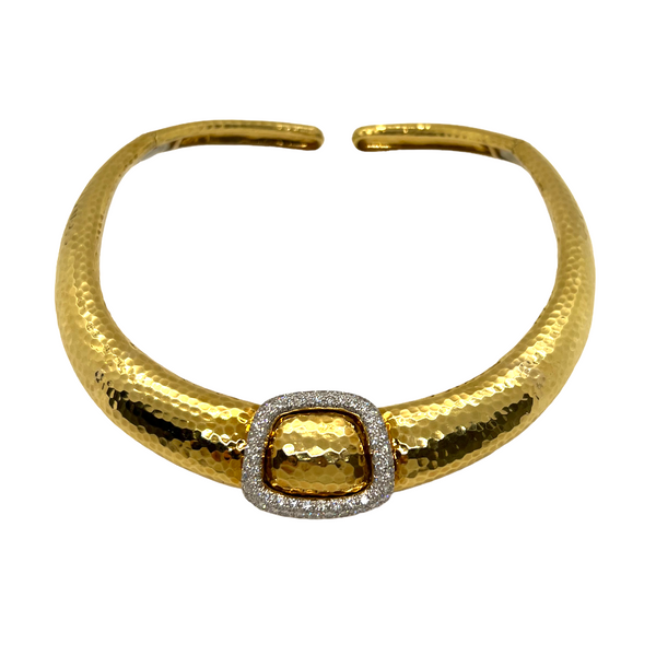 Andrew Clunn Gold Platinum Day Night Convertible Diamond Necklace