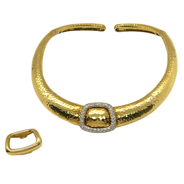 Andrew Clunn Gold Platinum Day Night Convertible Diamond Necklace