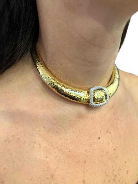 Andrew Clunn Gold Platinum Day Night Convertible Diamond Necklace