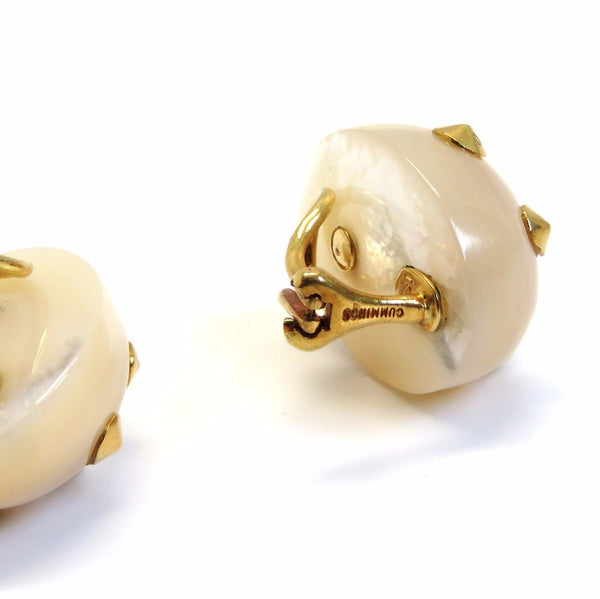 Angela Cummings Gold Mother of Pearl Studded Earrings