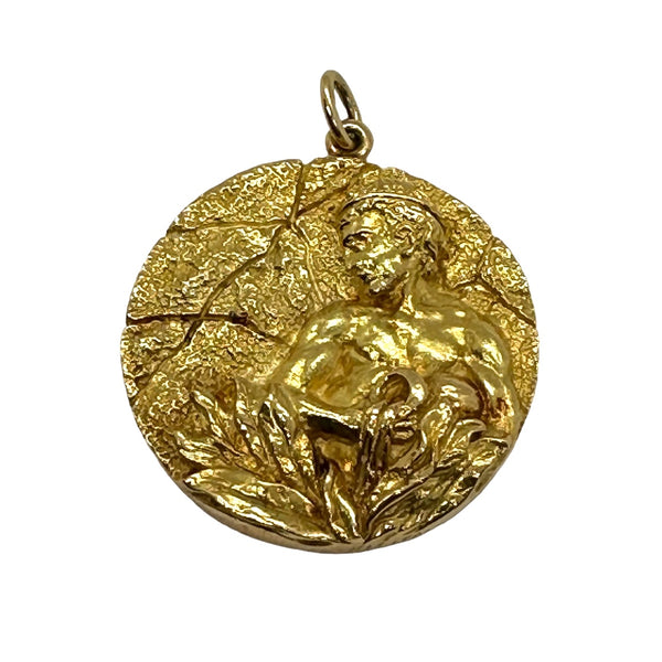 Vintage Tiffany & Co Gold Aquarius Zodiac Pendant