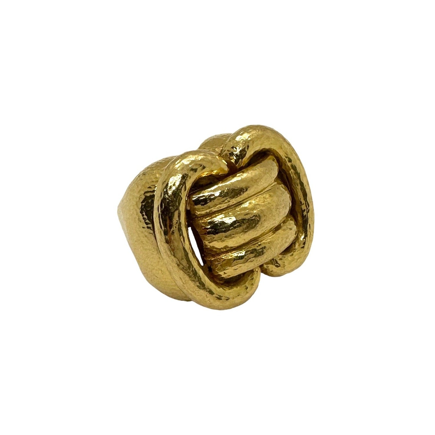 David Webb Gold Hammered Cocktail Ring