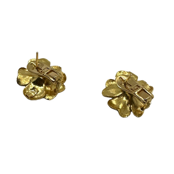 Ilias Lalaounis Gold Wild Rose Flower Earrings