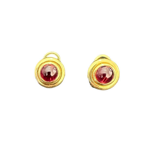 Tiffany & Co Paloma Picasso Pink Tourmaline Cabochon Stud Earrings