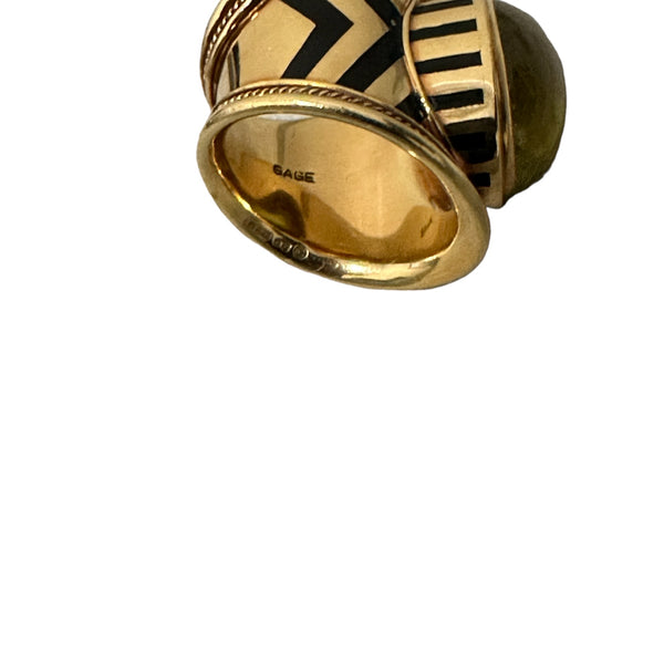 Elizabeth Gage Gold Yellow Tourmaline Ring