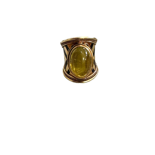 Elizabeth Gage Gold Yellow Tourmaline Ring