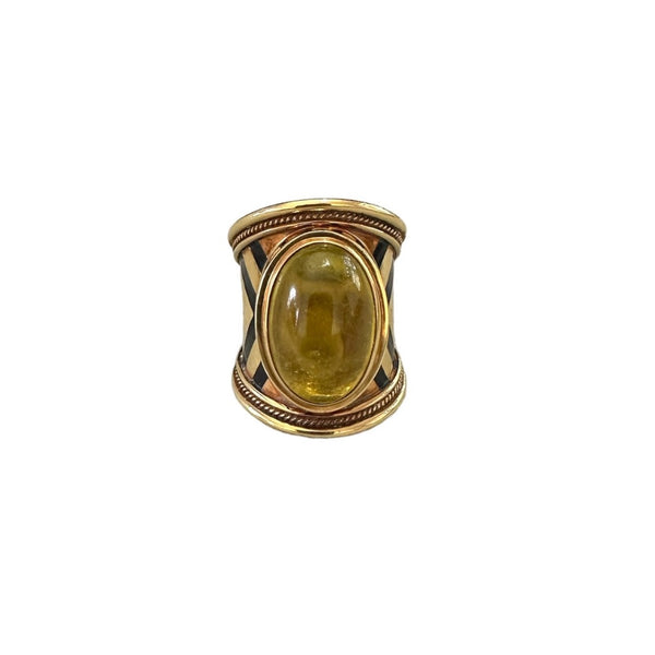 Elizabeth Gage Gold Yellow Tourmaline Ring