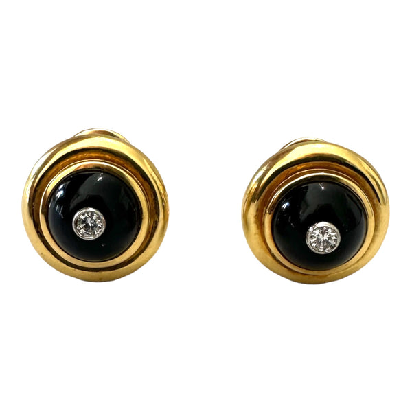 1980s Tiffany & Co Paloma Picasso Onyx Diamond Earrings