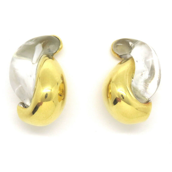 Seaman Schepps Gold Crystal Half Link Earrings