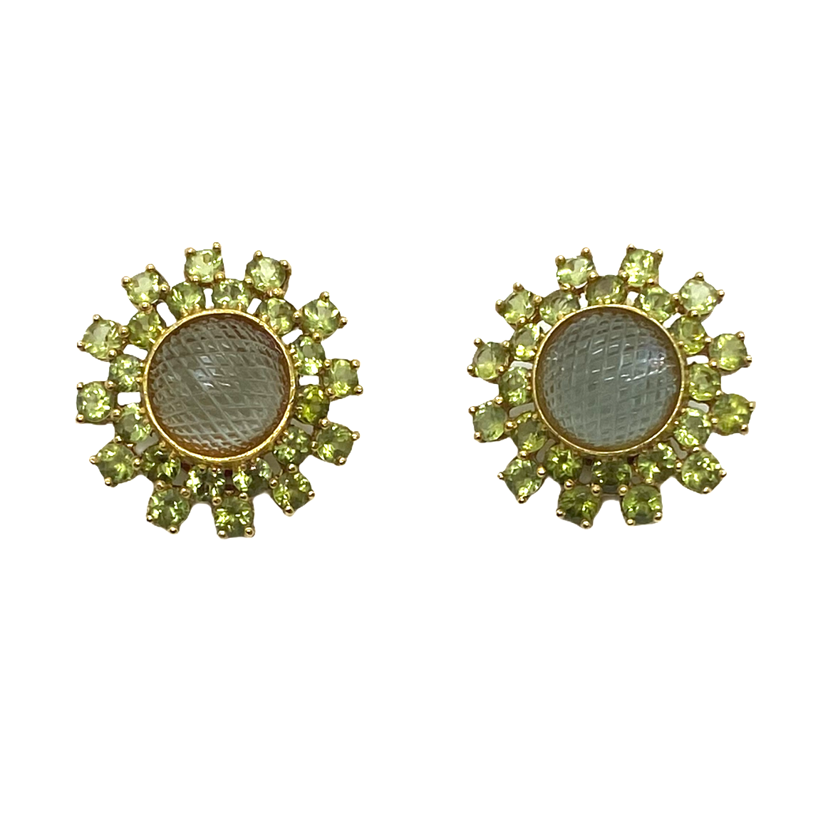 Laura Munder Aquamarine Peridot Earrings