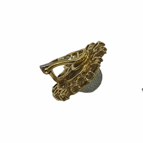 Laura Munder Gold Carved Aquamarine Peridot Earrings