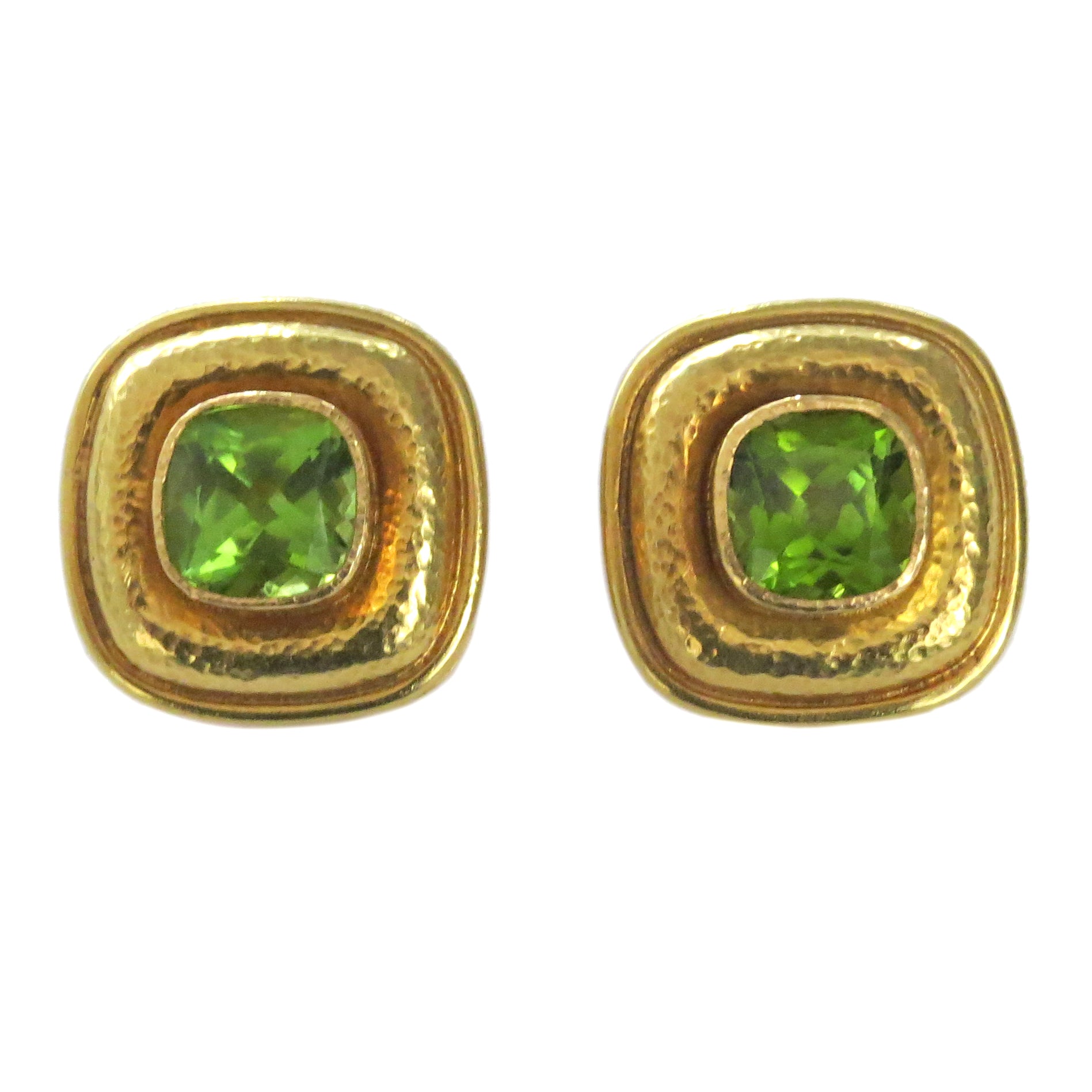 Elizabeth Locke Gold Peridot Earrings