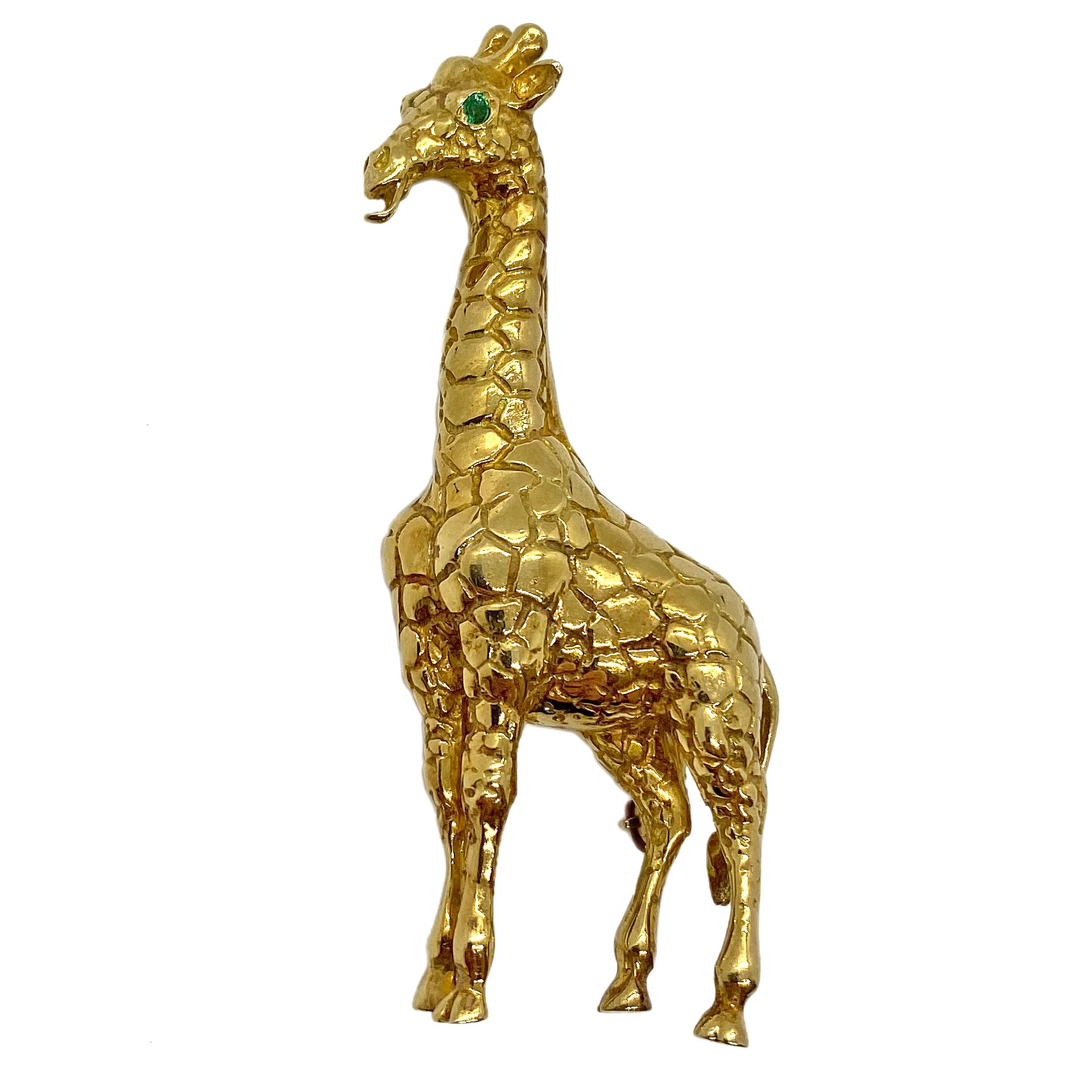 Craig Drake Gold Emerald Giraffe Brooch Pin