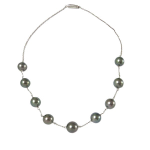 Mikimoto Platinum Tahitian Pearl Necklace