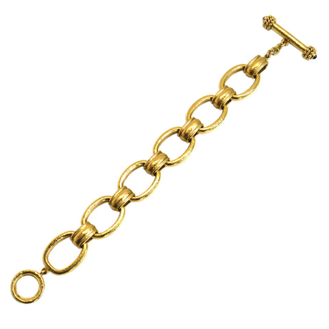 Elizabeth Locke Gold Link Sapphire Toggle Bracelet