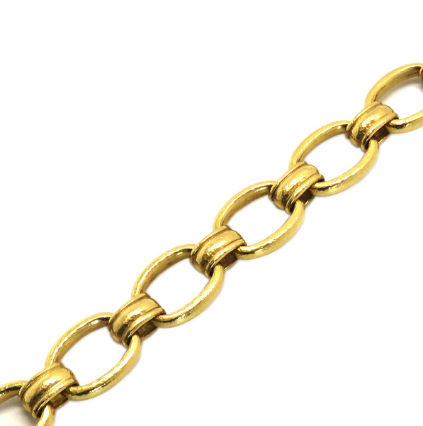 Elizabeth Locke Gold Link Sapphire Toggle Bracelet