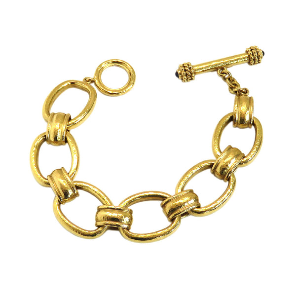 Elizabeth Locke Gold Link Sapphire Toggle Bracelet
