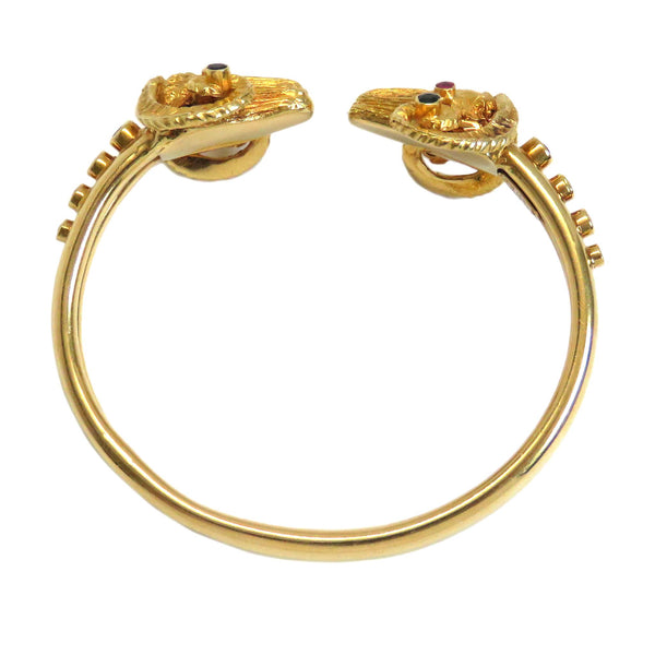 Ilias Lalaounis Gold Sapphire Ruby Ram's Head Bracelet