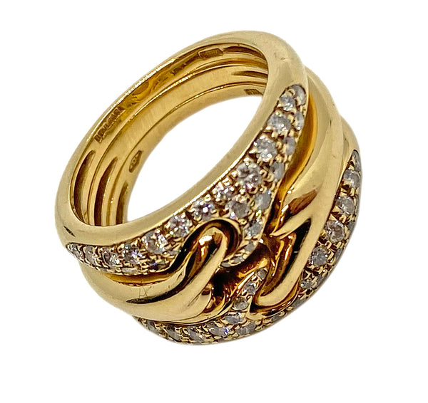 Bulgari Gold Diamond Three Band Ring