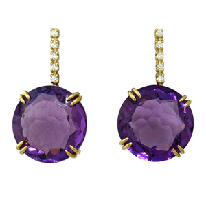 H. Stern Diamond Amethyst Cobblestone Earrings 