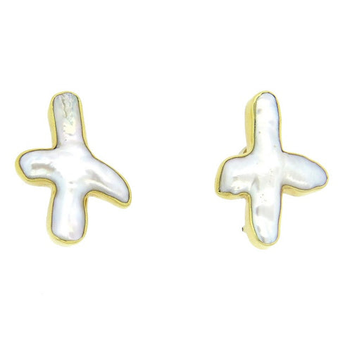 Christopher Walling Gold Pearl Earrings