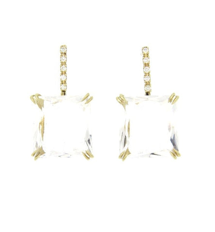 H. Stern Cobblestone Gold Diamond Crystal Quartz Earrings