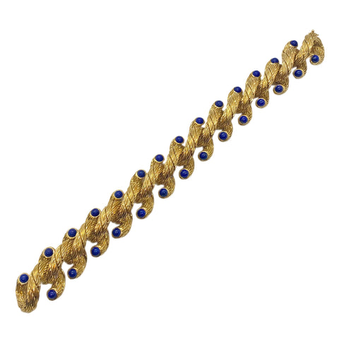 Carlo Weingrill 1970s Gold Lapis Lazuli Bracelet