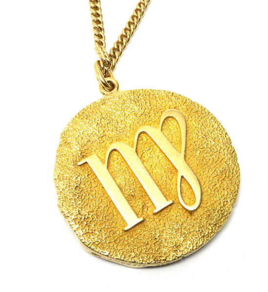 1970s Tiffany & Co Gold Virgo Zodiac Pendant Necklace
