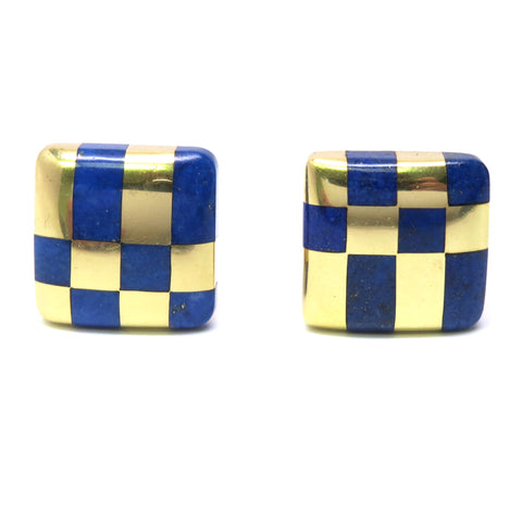 Tiffany Gold Lapis Earrings