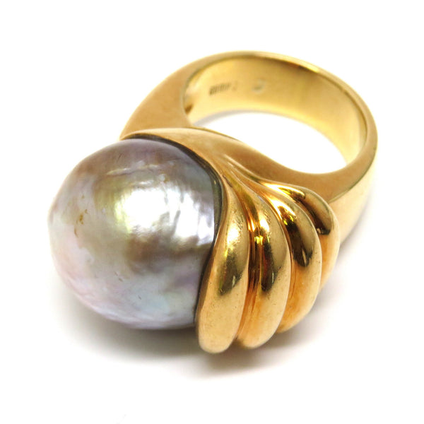 Gumps Gold Baroque Pearl Cocktail Ring